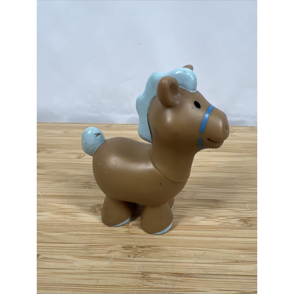 Vintage 1995 Fisher Price Little People Brown Horse Blue Mane Replacement Figure